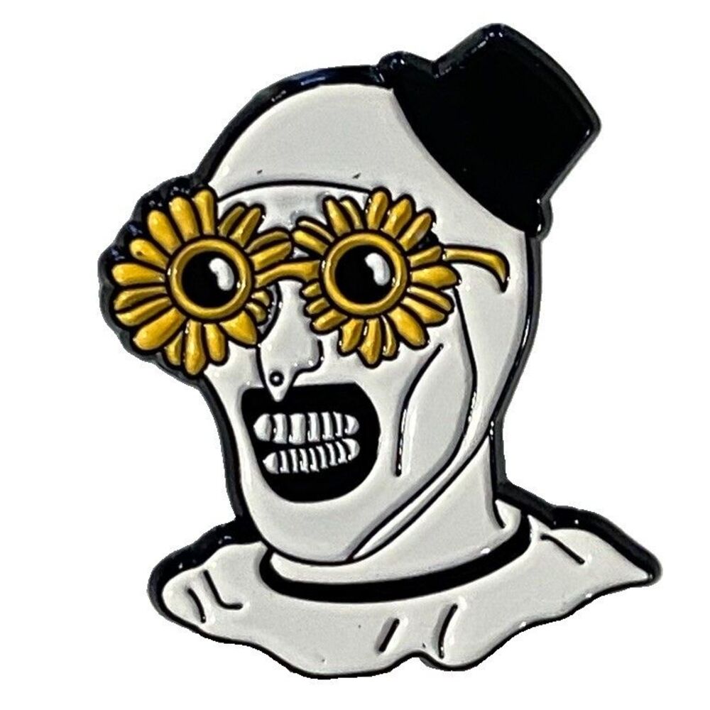 Art the Clown Enamel Pin Terrifier Horror Movie Flower Glasses Gothic Spooky Fun
